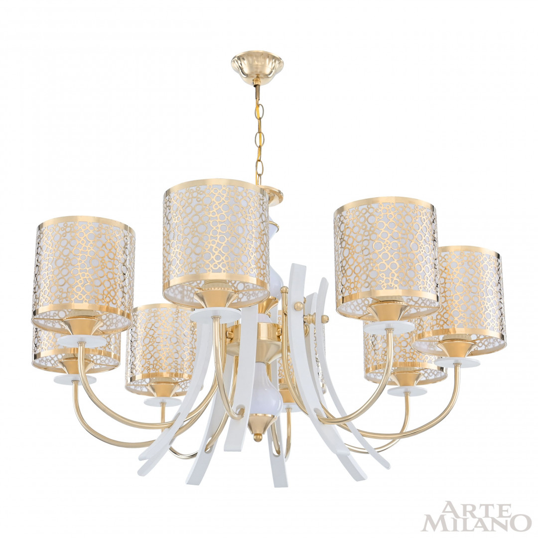 Люстра подвесная с плафонами 306067/8 Wh/Gd Arte Milano