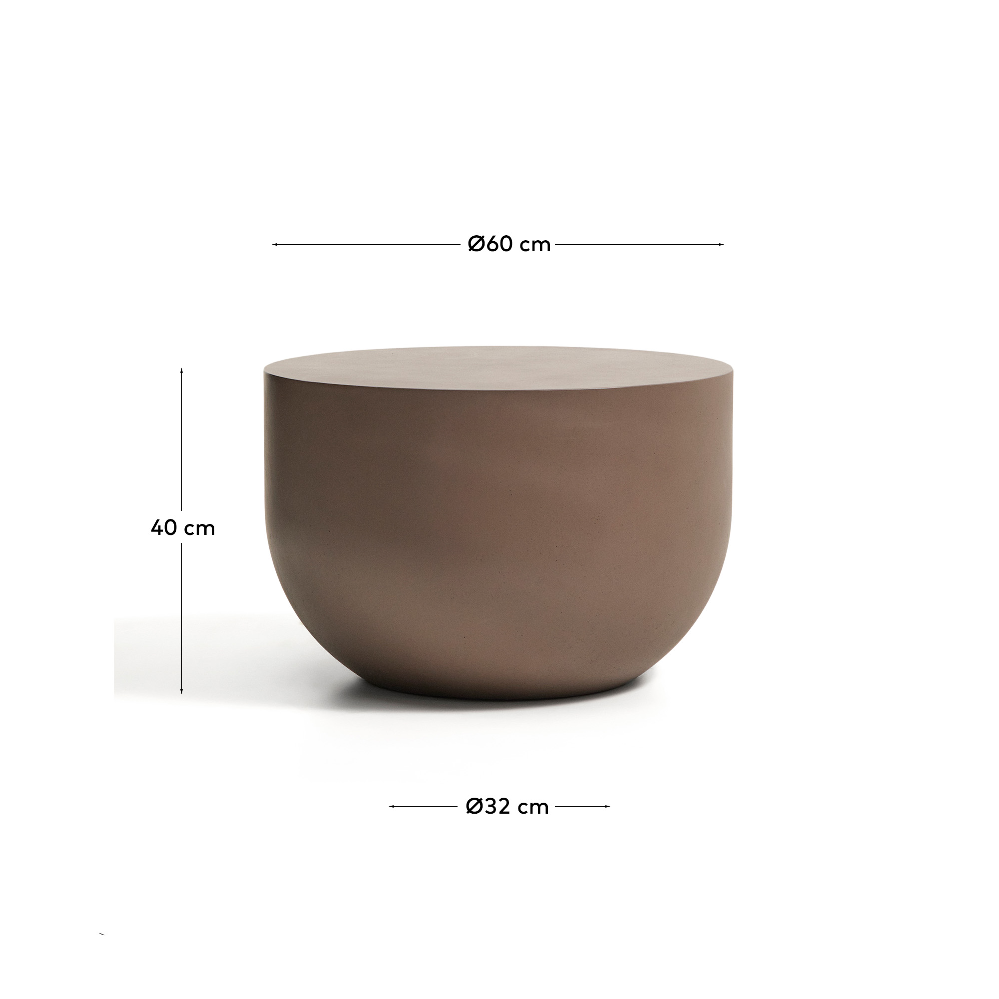 Уличный столик Garbet из коричневого бетона, диаметр 60 см La Forma 482243