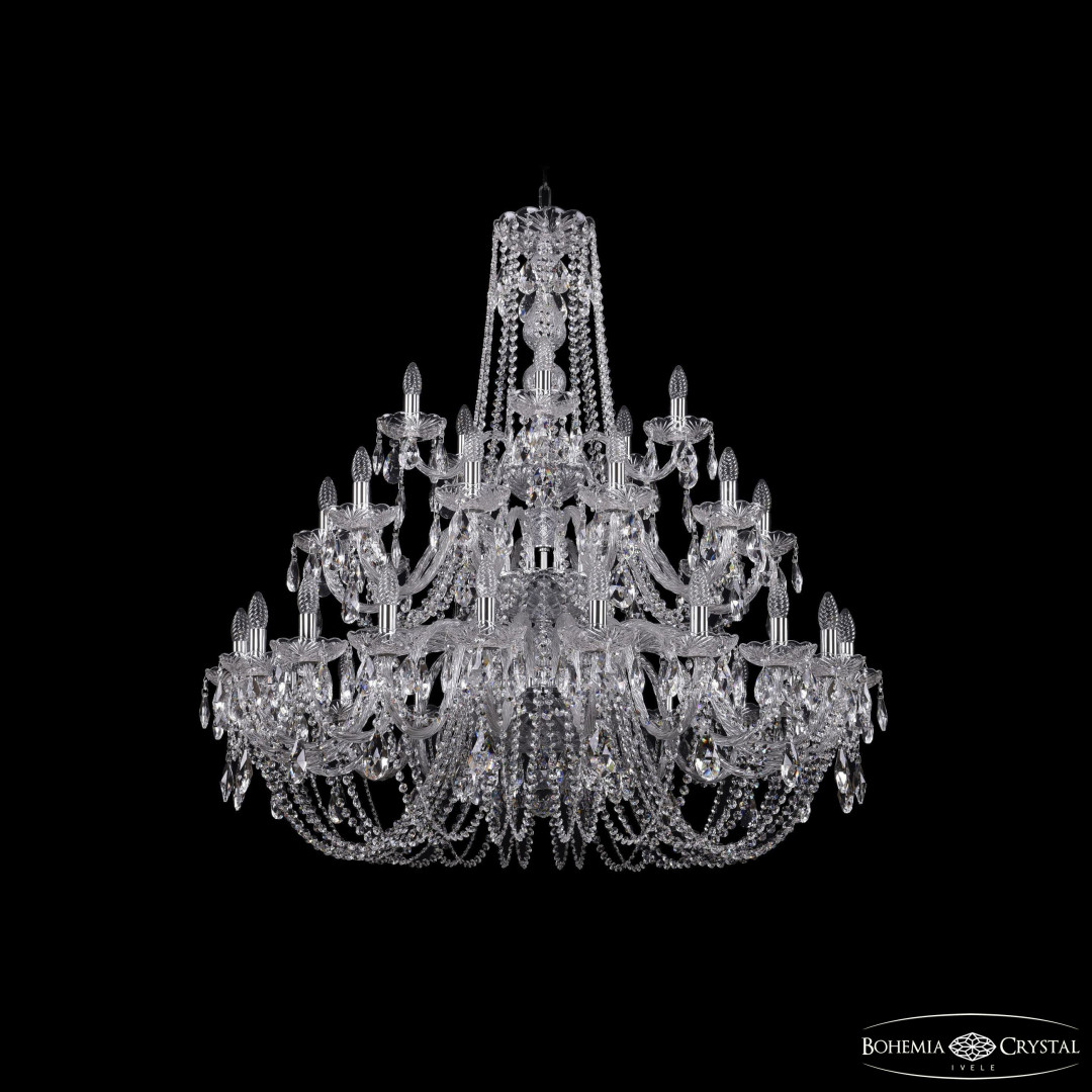 Люстра хрустальная 1402/20+10+5/400/3d Ni