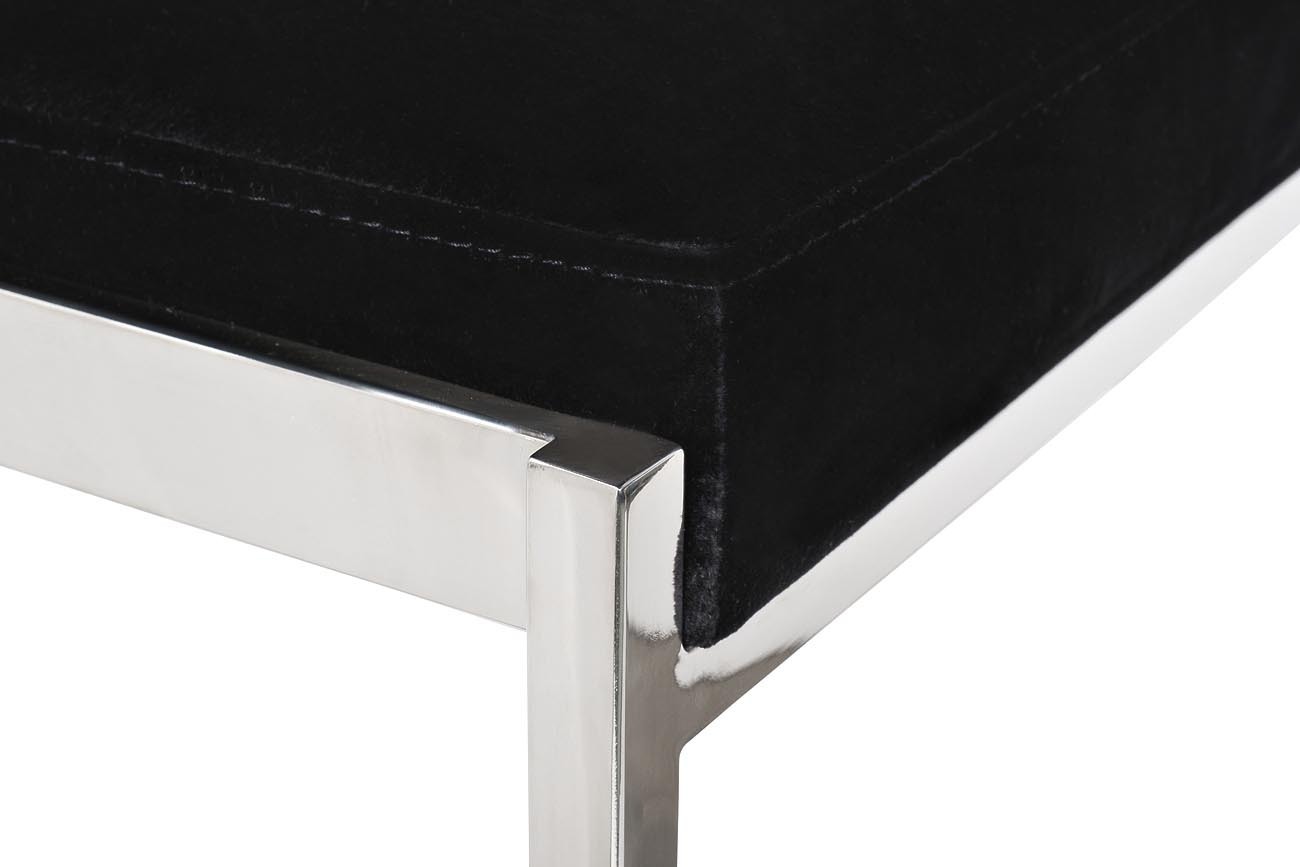 Стул барный черный велюровый (хром) Garda Decor GY-B8216-BL