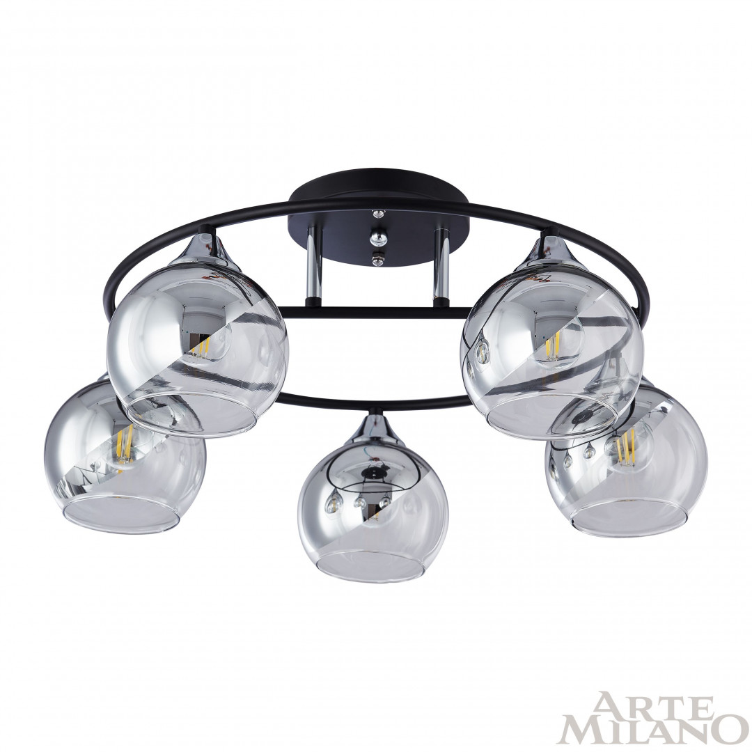 Люстра с плафонами 322403/5 BK+CR Arte Milano