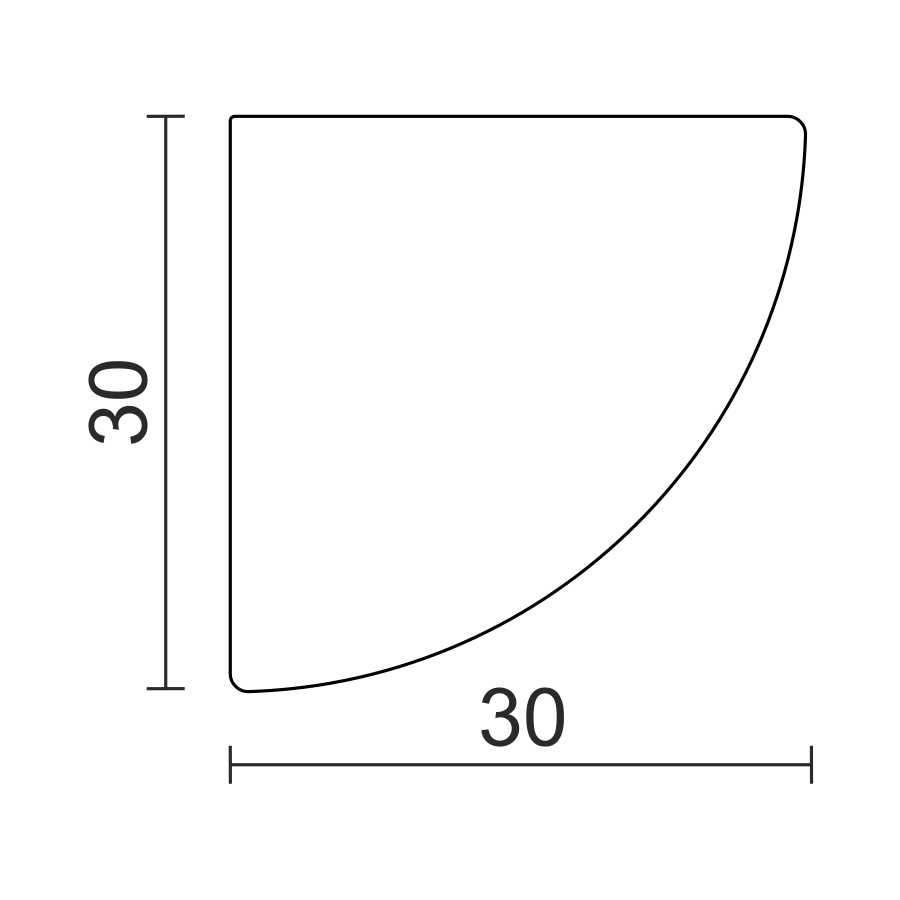 Комплект заглушек для углового профиля 3030-Z White