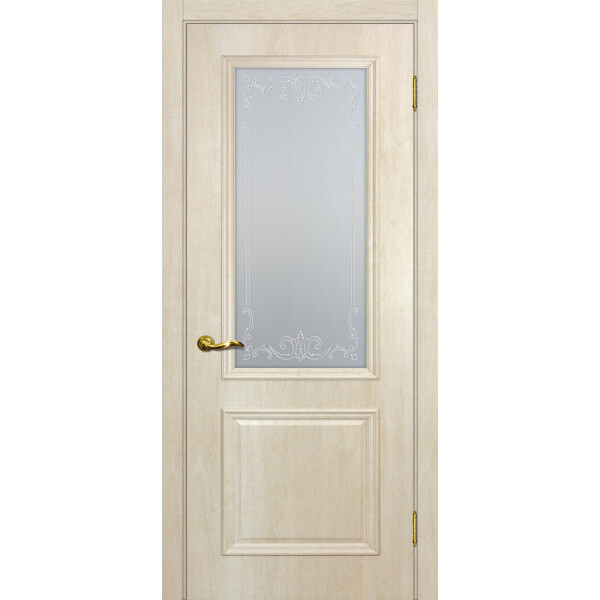 Межкомнатная дверь Graf Верона 1 Сатинат, контурный полимер бесцветный Дуб бриош (2000 х 800)