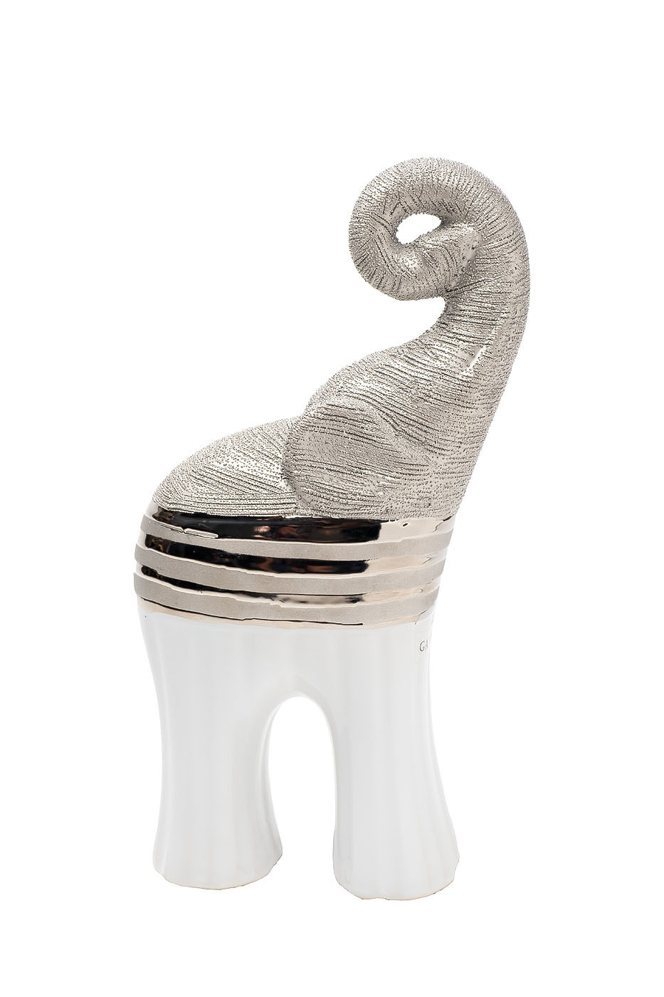 Статуэтка "Слон" белая с серебром Garda Decor 18H2747-WH