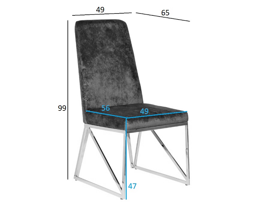 Стул велюр шенилл серый/браш.золото 49*65*99 Garda Decor 30C-20140