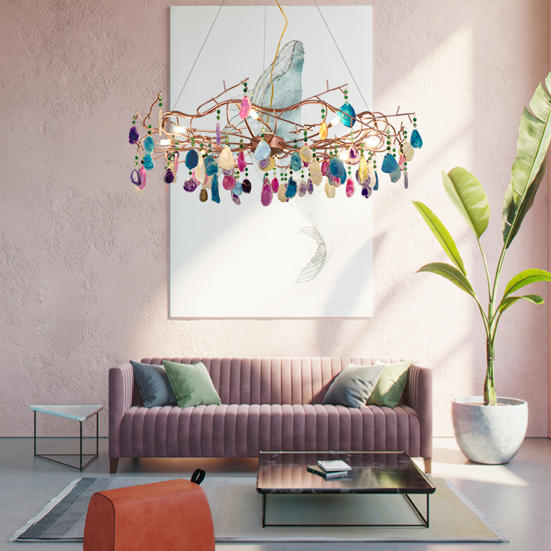 Подвесная люстра AGATE 9 D85 Blue by ImperiumLoft