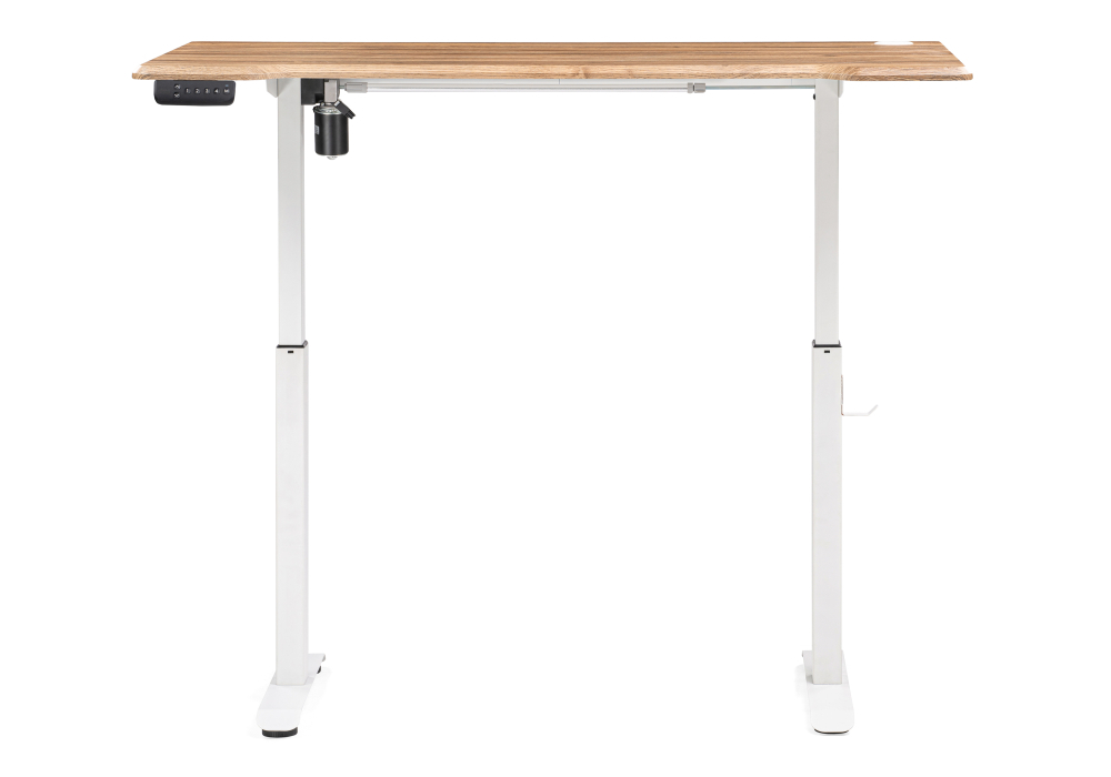 Стол Woodville Маркос с механизмом подъема 140х80х75 дуб вотан / белый 536639