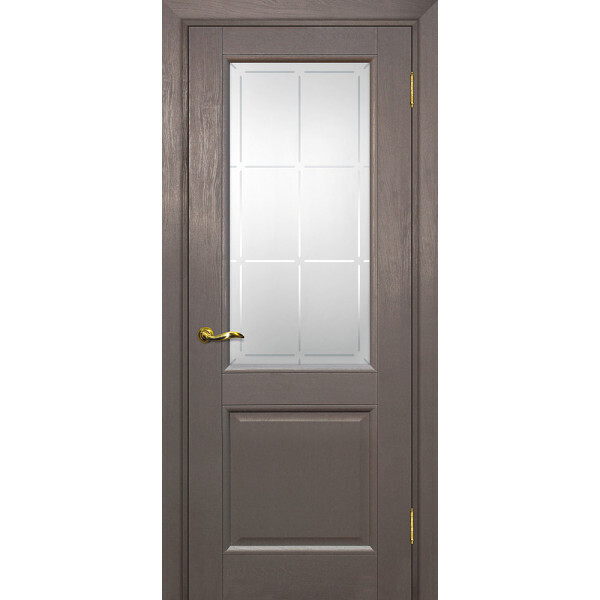 Межкомнатная дверь Graf PSU-27 Сатинат с художественным рисунком решетка Каменное дерево (2000 х 700)