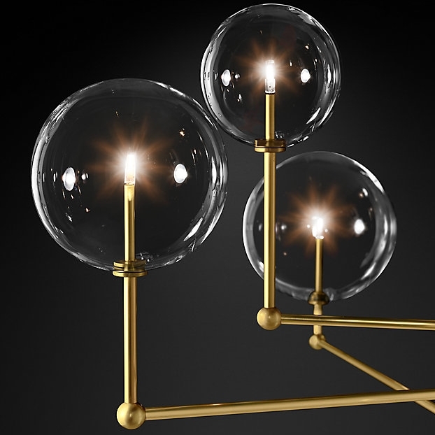 Люстра Restoration Hardware Glass Globe Mobile 46" Lacquered Burnished Brass