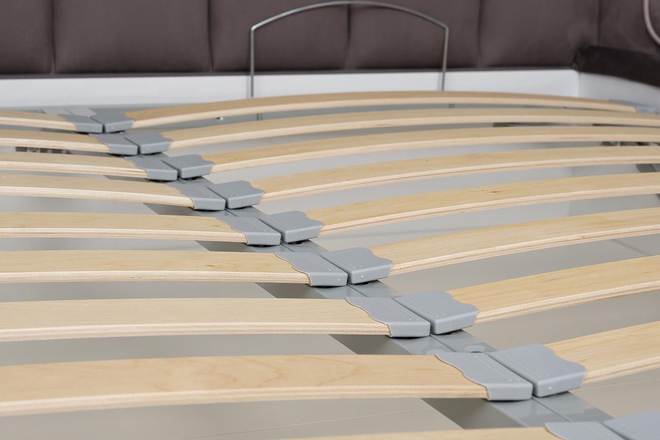 Кровать Odry с подъемным механизмом и бельевым ящиком лилово-серая Garda Decor ODRY1К-160M-Vel19+Vel09