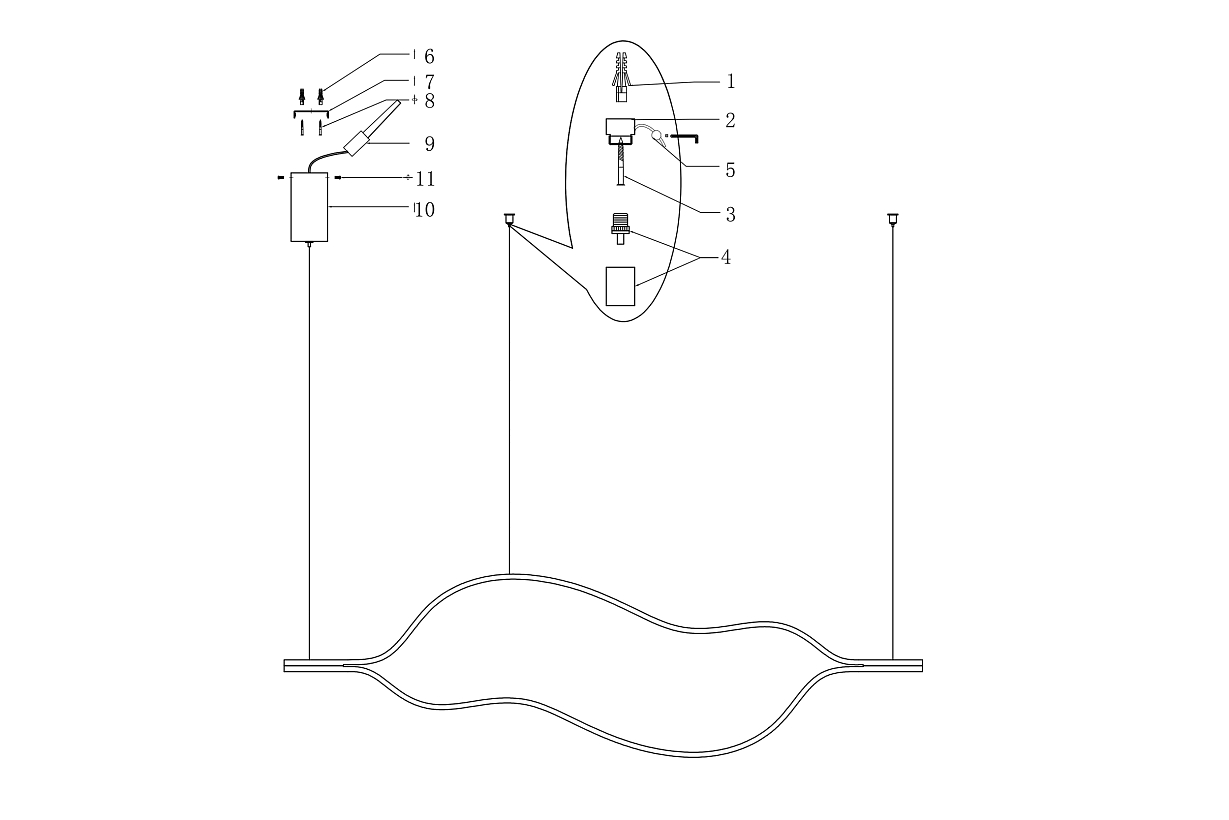 Подвесной светодиодный Светильник Tape Light L120 by ImperiumLoft