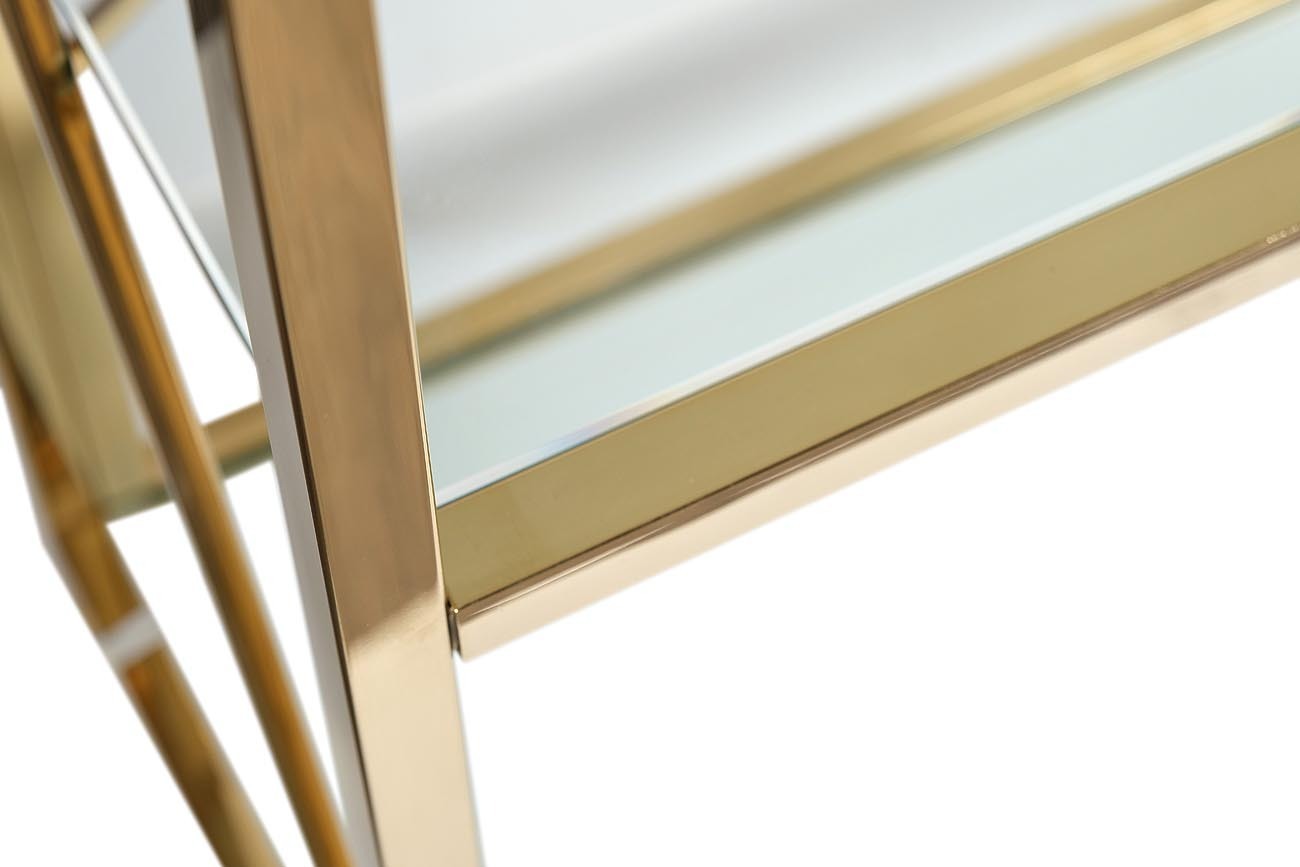 Стеллаж с прозрачным стеклом (золотой) Garda Decor GY-SH8711GOLD