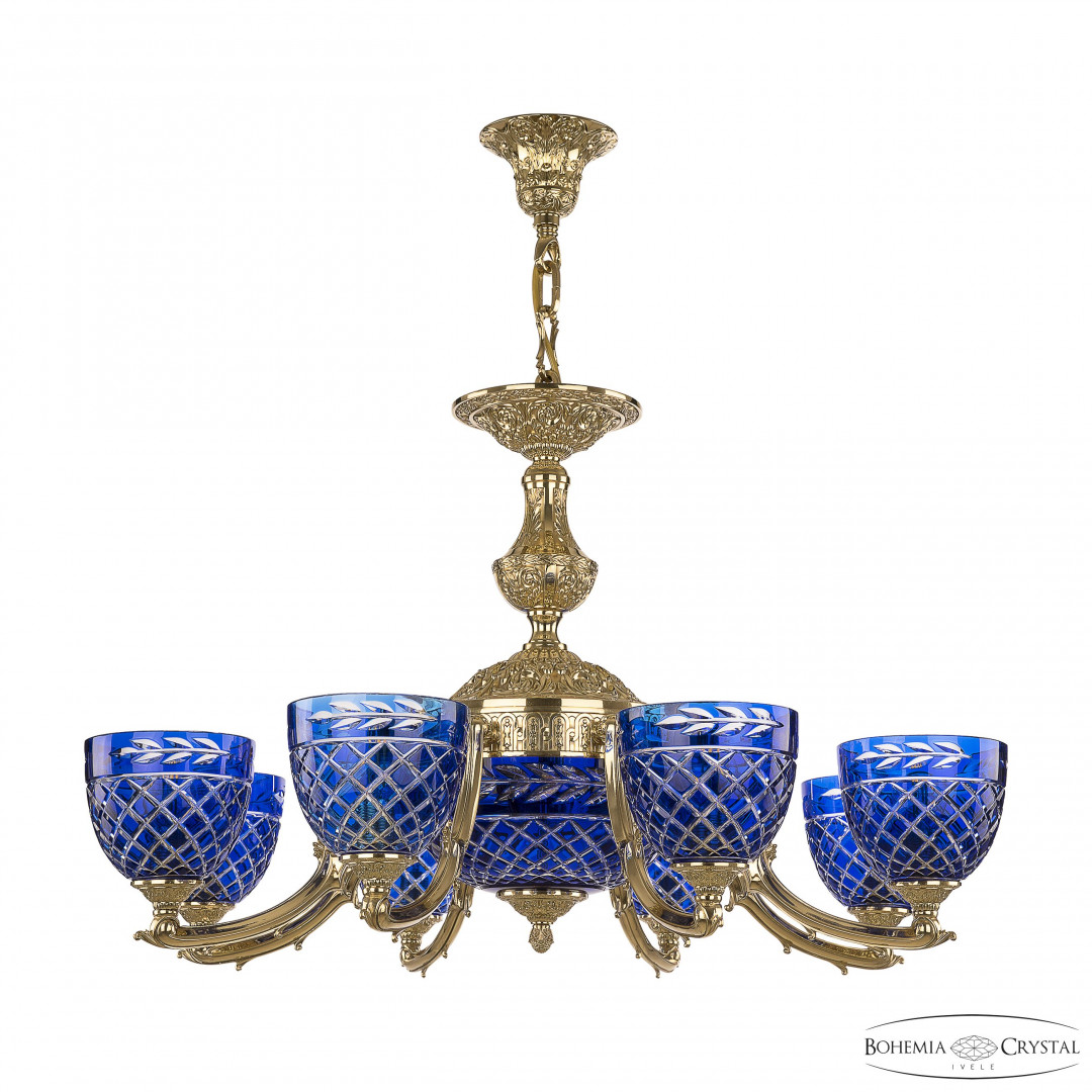 Люстра бронзовая 72211P/8/210 G P1 U Clear-Blue/H-1J