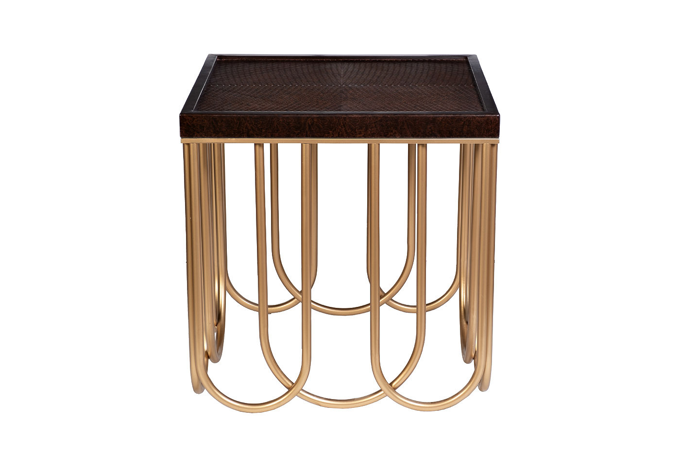 Столик журнальный квадратный вишнево-золотой Garda Decor ART-2706-ET