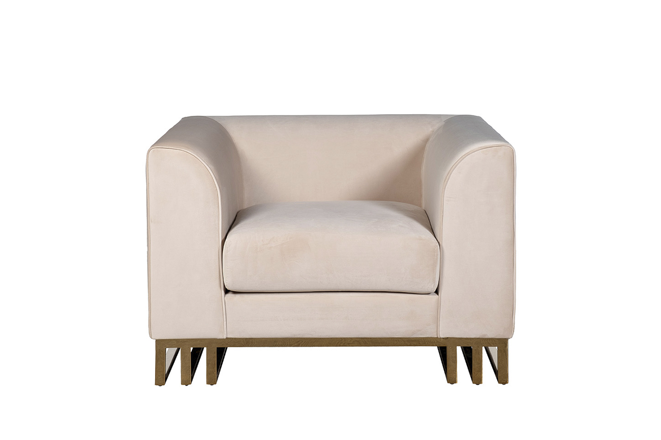 Кресло Lucerne велюровое бежевое Garda Decor 102AN-20491