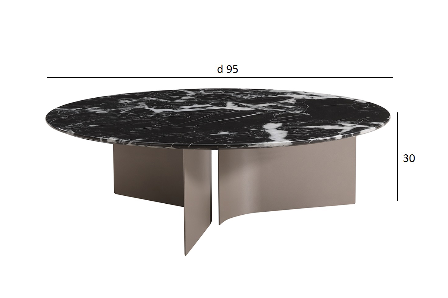 Стол журнальный искусственный мрамор черный Garda Decor 57EL-10310