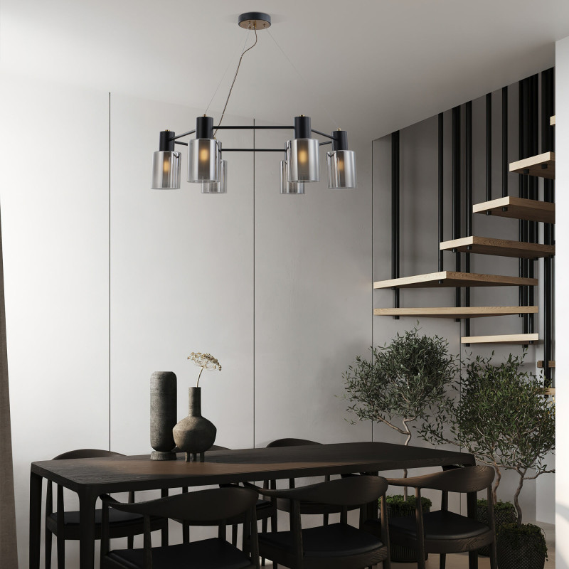 Подвесная люстра Eurosvet 70219/6 черный/античная бронза