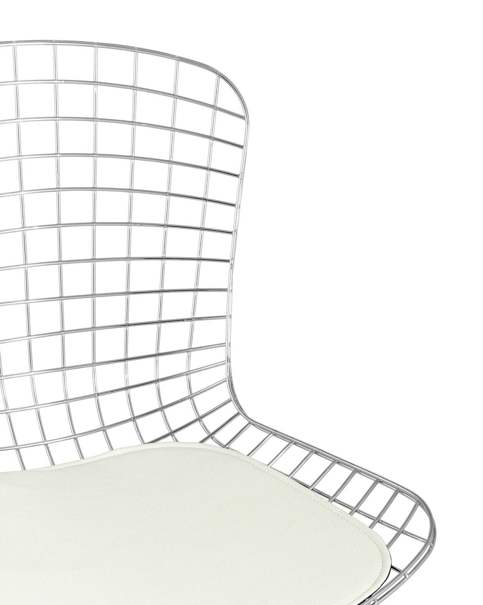 Стул обеденный Bertoia хромированный с белой подушкой Stool Group