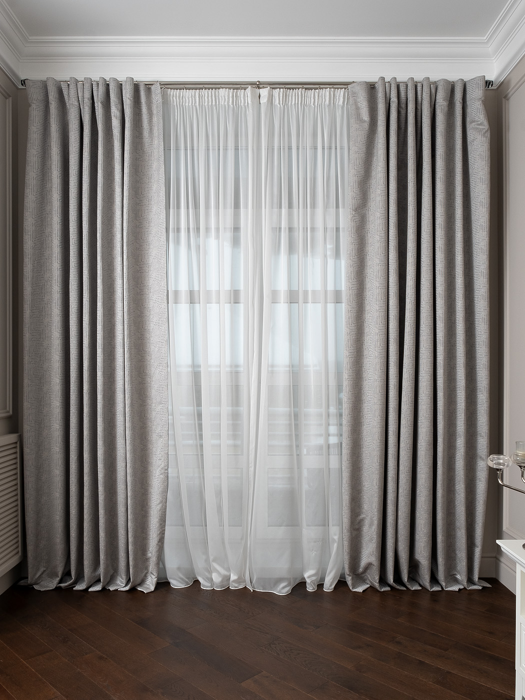 Портьера Gloss 275х260см серая Garda Decor 121GD-00005