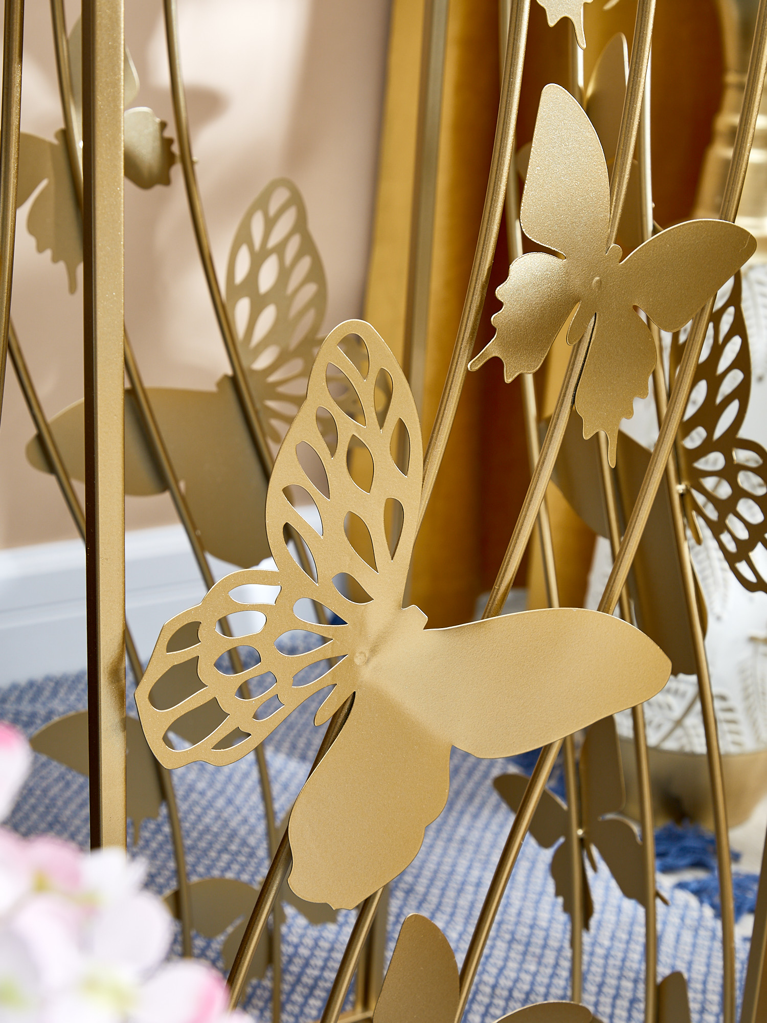 Столик со стеклянной столешницей и бабочками Glasar 57-251/1