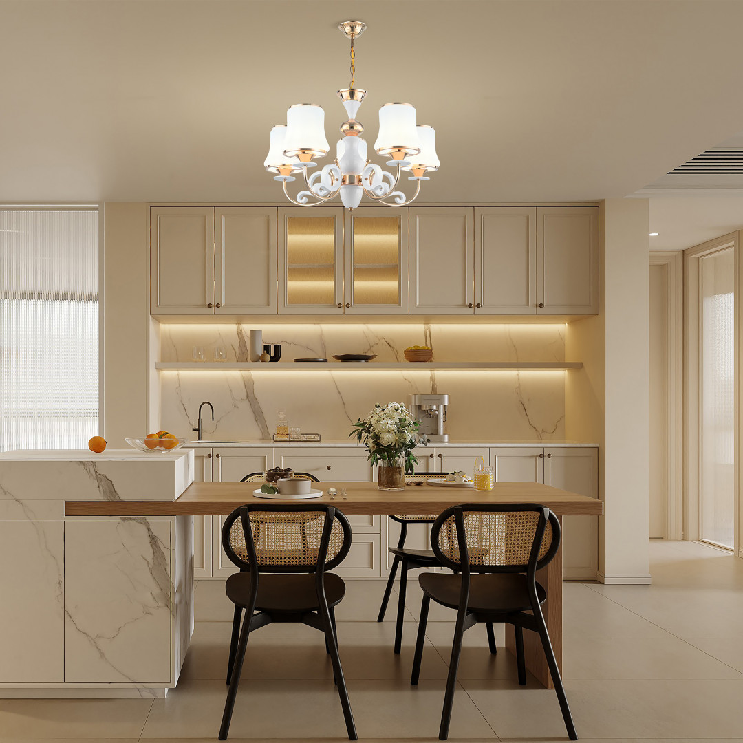 Люстра подвесная с плафонами 301097/5 Wh/Gd Arte Milano