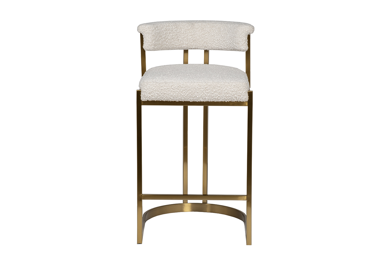 Стул барный букле бежевый/матовое золото Garda Decor GY-08216