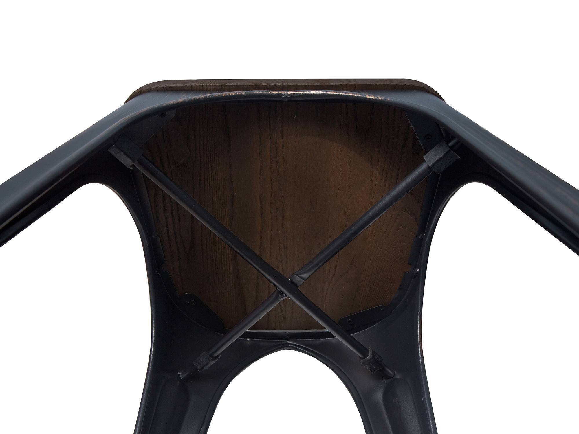 Стул TOLIX WOOD черный патина золото Stool Group