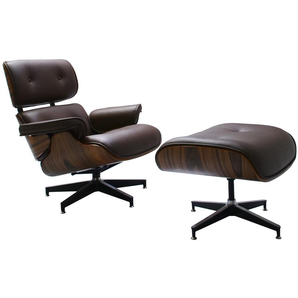 Кресло EAMES LOUNGE CHAIR и оттоманка EAMES LOUNGE CHAIR коричневые Bradex Home FR 0006-7