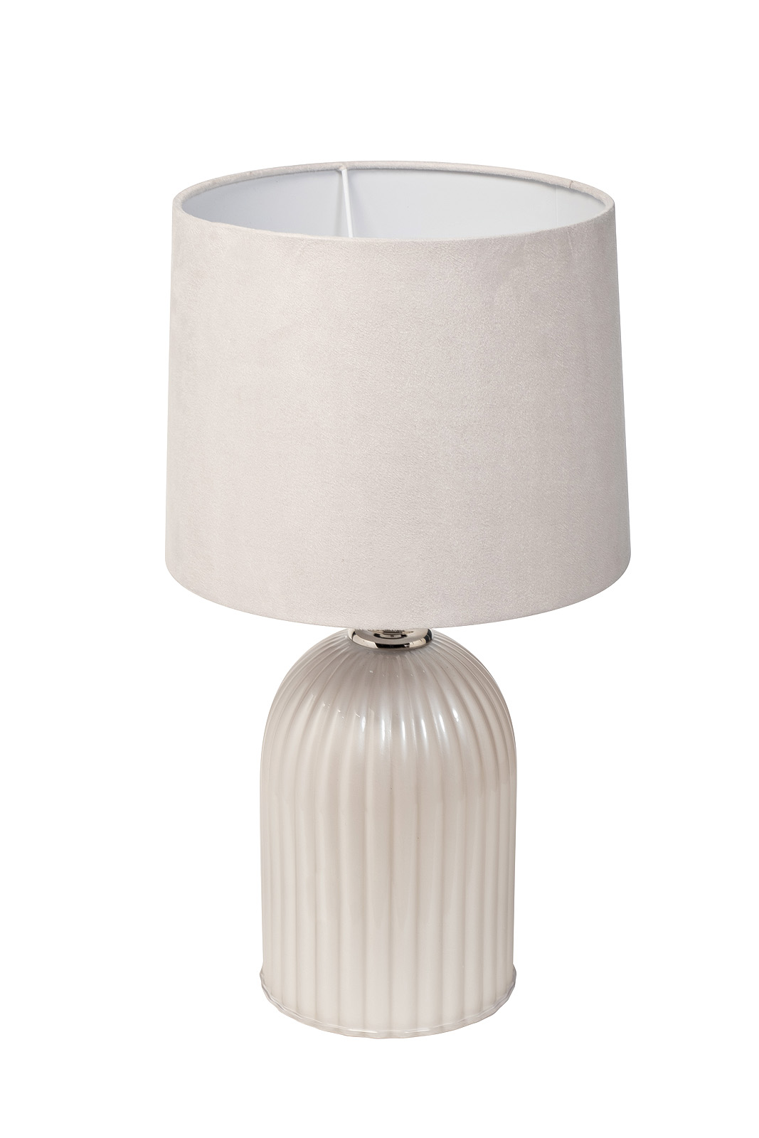 Лампа настольная стеклянная со светло-серым абажуром Garda Decor 22-89663