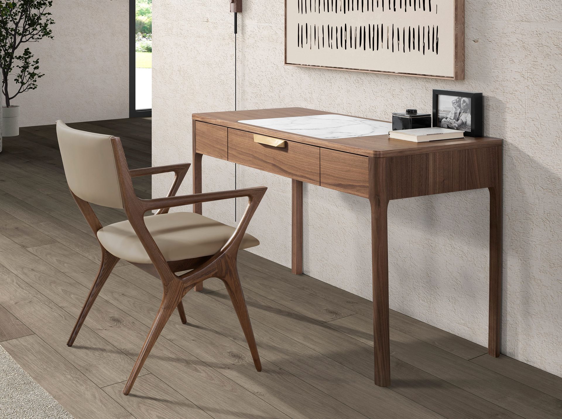 Стул с подлокотниками 4199 из экокожи цвета норки Angel Cerda