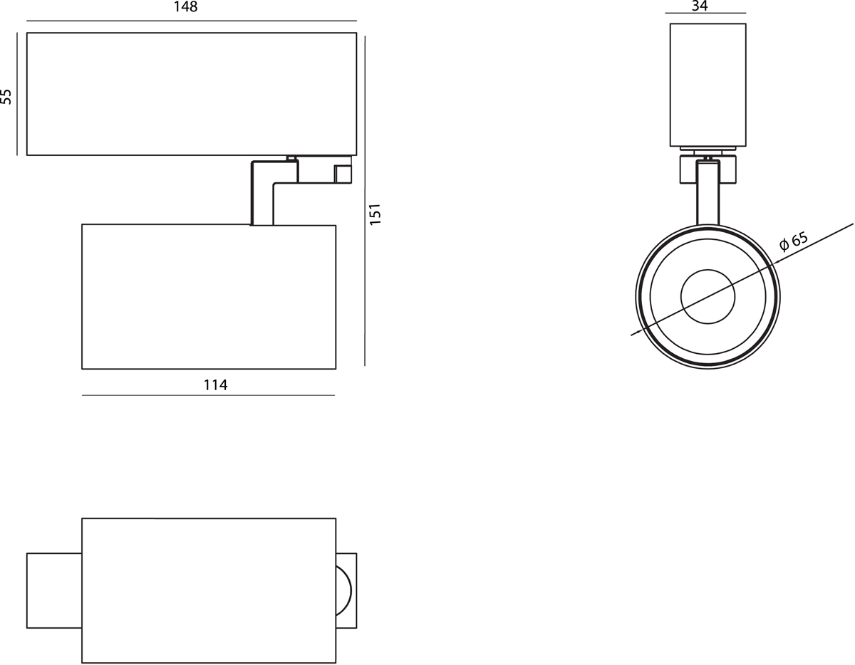 Светодиодный светильник для магнитного шинопровода Donolux DL18790WW25BM