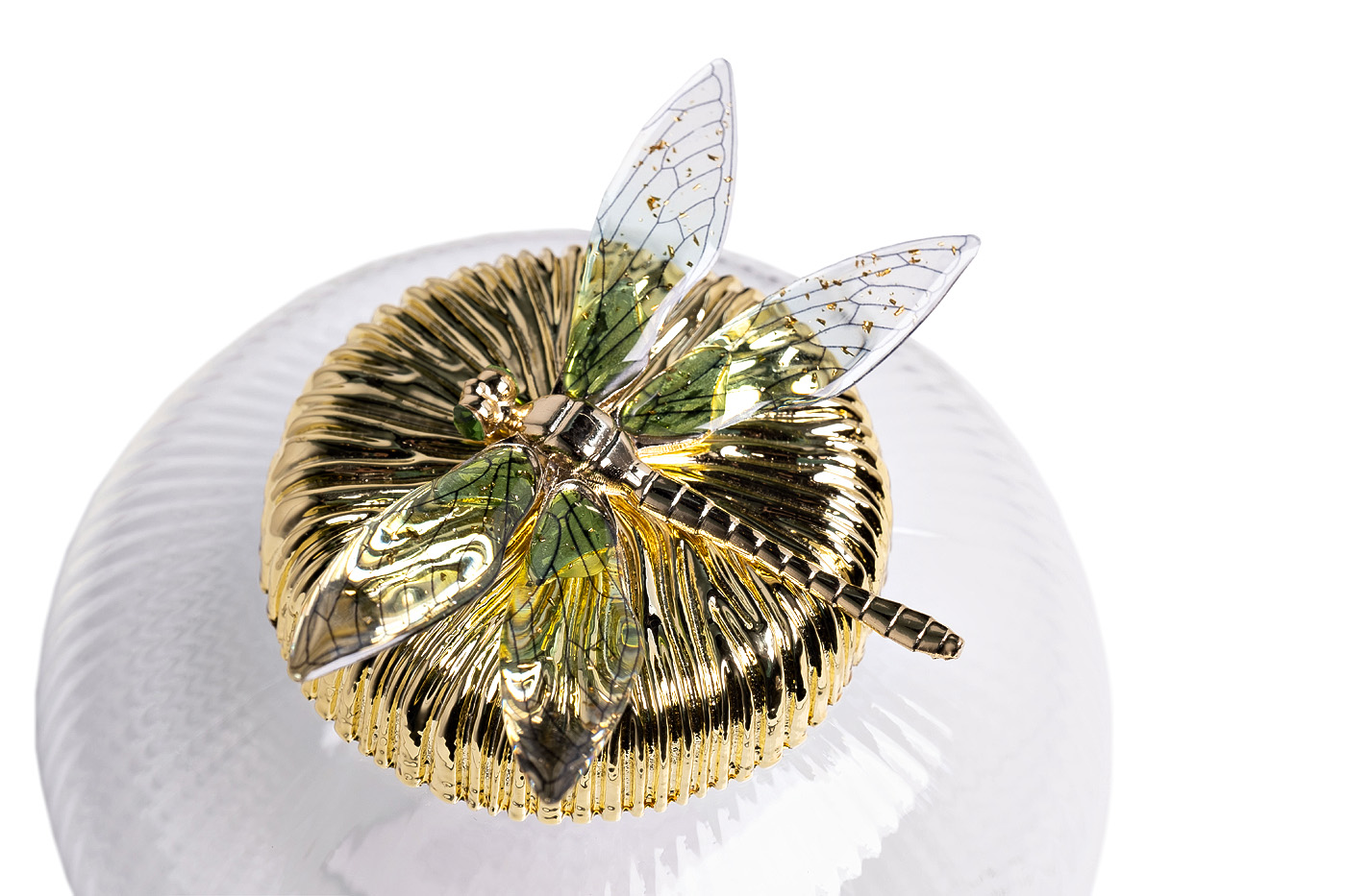 Ваза стеклянная с крышкой Стрекоза Garda Decor 55RD6259S Ваза стеклянная с крышкой Стрекоза Garda Decor 55RD6259S