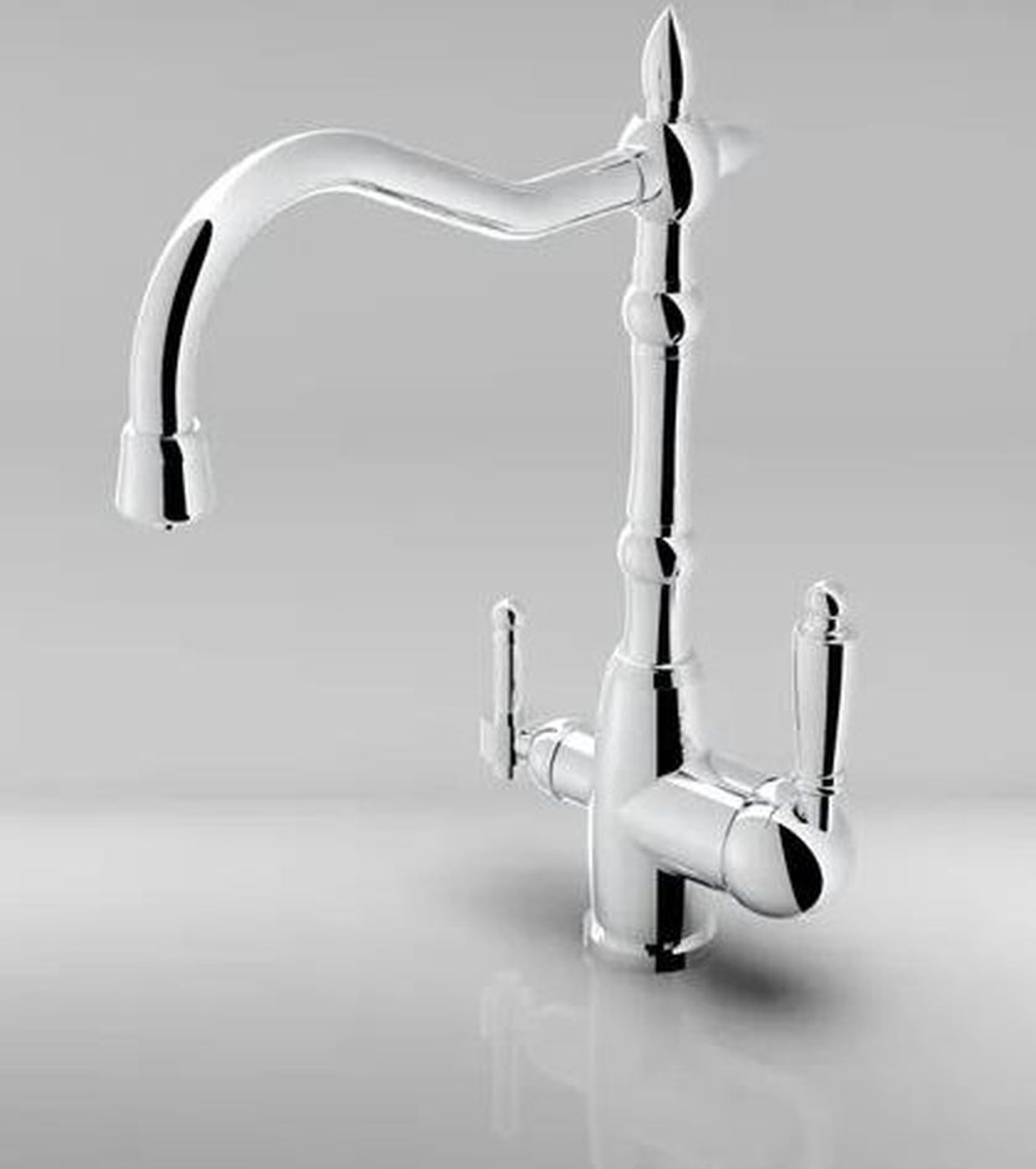 еситель для кухни с высоким изливом с подключением фильтра Glasar Y9047