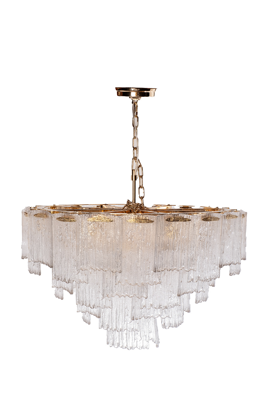 Люстра подвесная круглая из рифленого стекла Garda Decor 164FA-33126