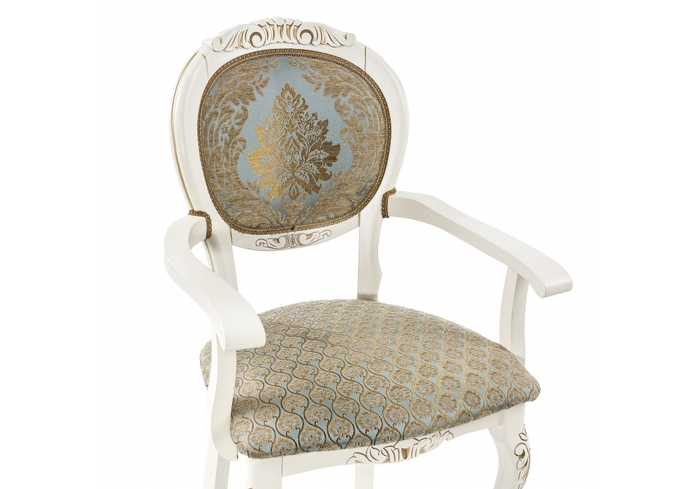 Стул деревянный Woodville Adriano 2 молочный / патина 438331