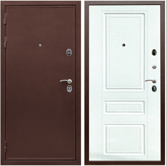 Дверь входная Graf Престиж Антик медь / МДФ 16 мм ФЛ-243 Ясень белый