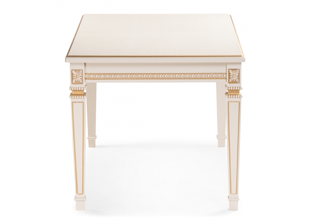 Стол деревянный Woodville Паветти слоновая кость / золото 505468