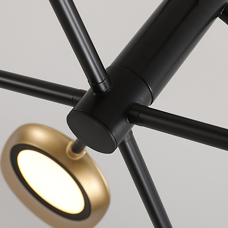 Люстра на штанге INGEL D110 6 lamps Black/White by ImperiumLoft