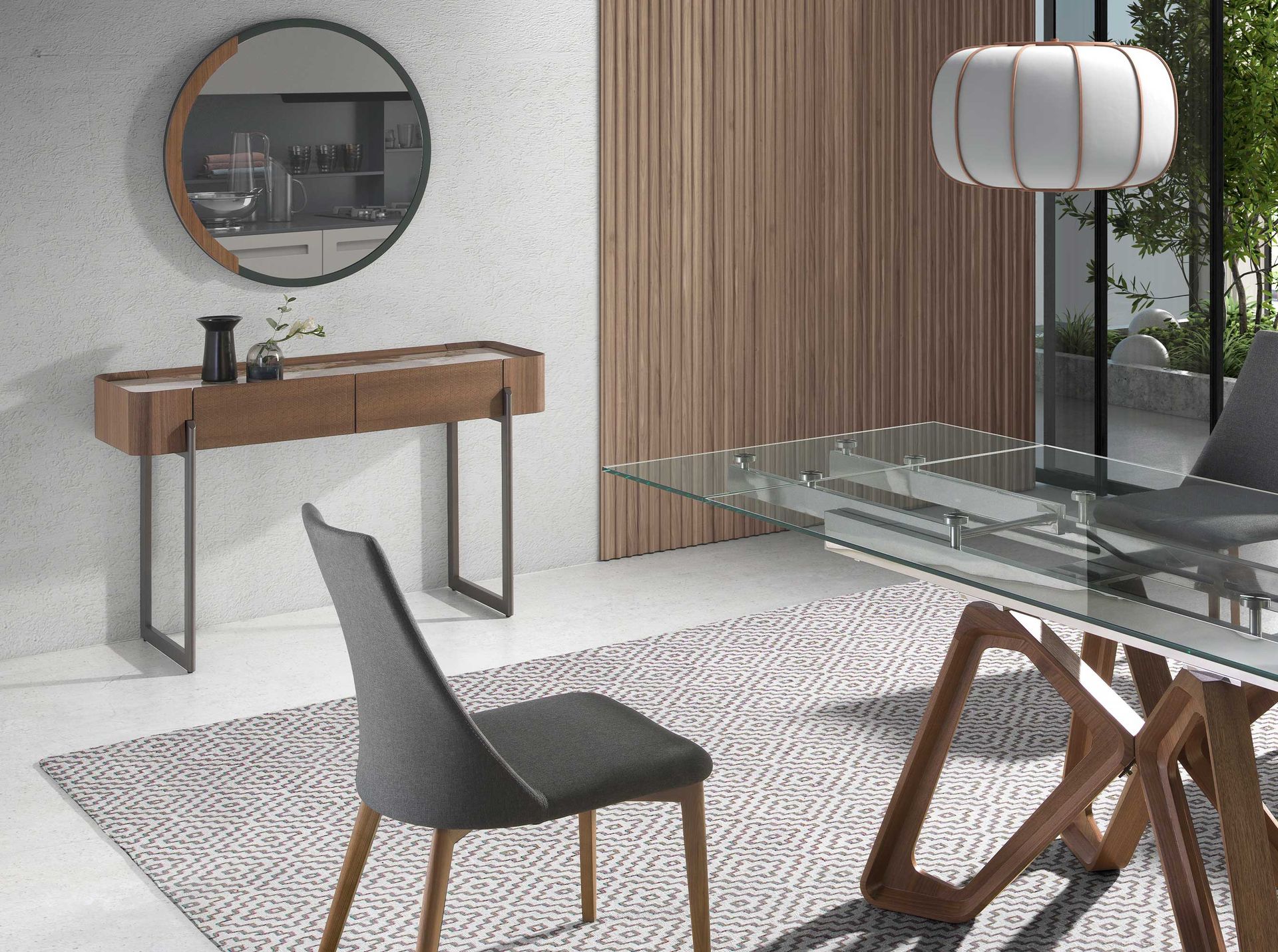 Консоль прямоугольная 3254/437-X из ореха и керамики Angel Cerda