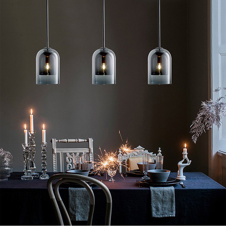 Подвесной светильник ARIA 3 lamps Disk Smoky by ImperiumLoft