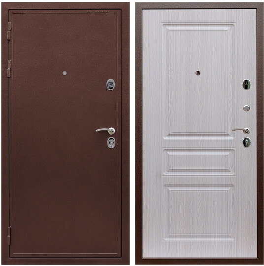 Дверь входная Graf Престиж Антик медь / МДФ 16 мм ФЛ-243 Дуб беленый