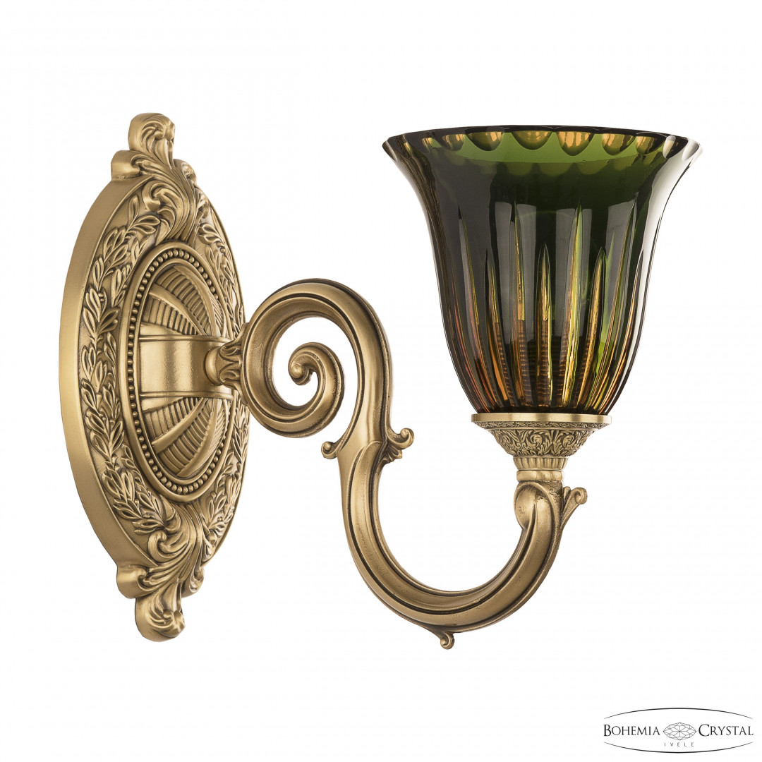 Бра бронзовые с хрусталём 7203B10/1/175 FP P2 U Amber-Green/H-1K