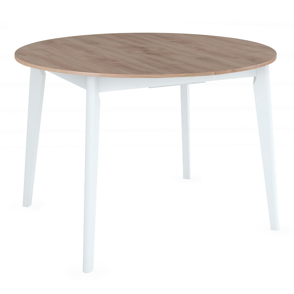 Стол Oslo круглый раскладной 110-140x110x76см, Дуб Навара, белый Bradex Home RF 0335