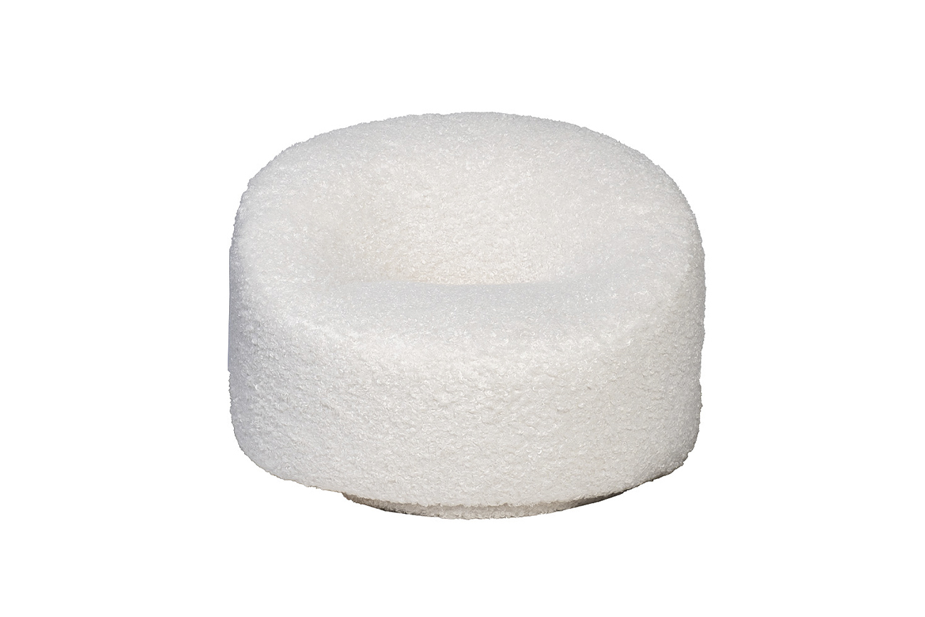 Кресло вращающееся Luna белое искусственный мех Garda Decor LUNA-4K-БЕЛ Esckimo01