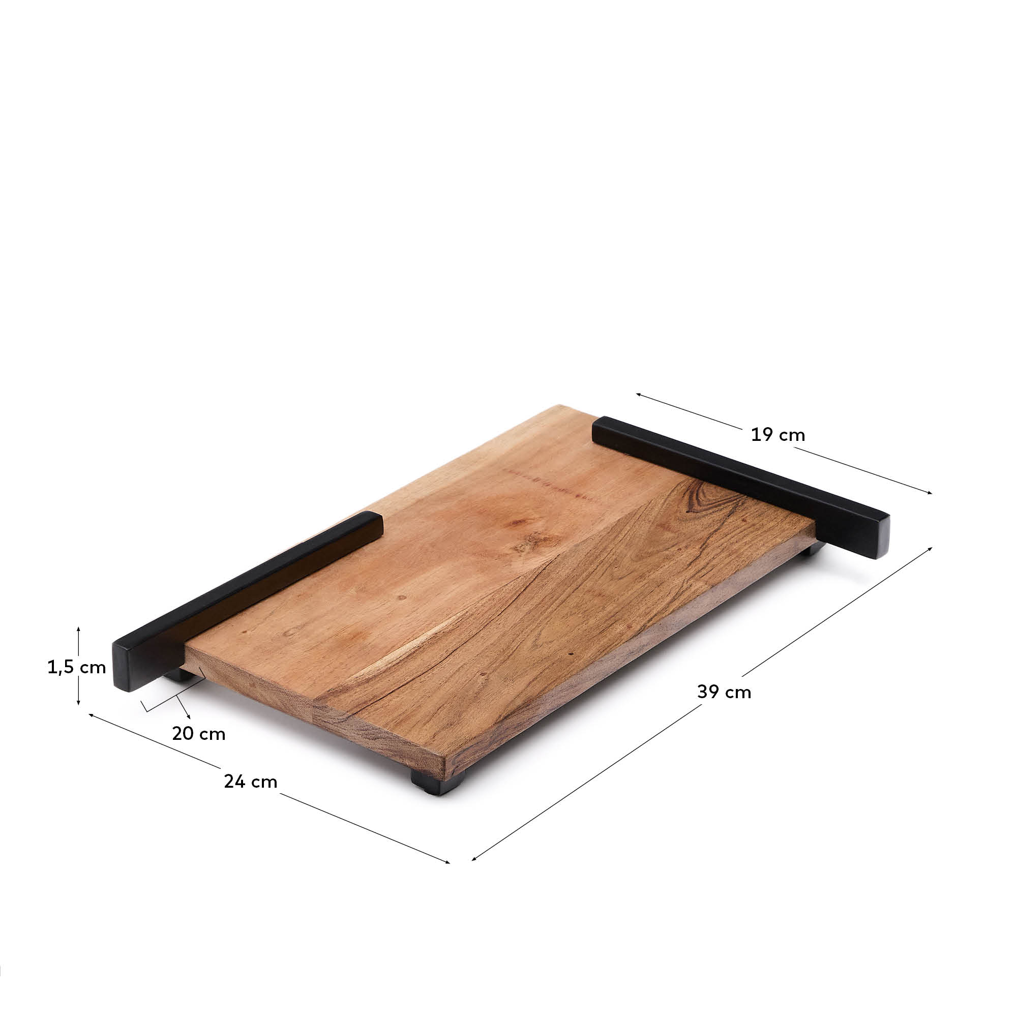 Сервировочная доска Vira из дерева акации и черного металла La Forma (ex Julia Grup)