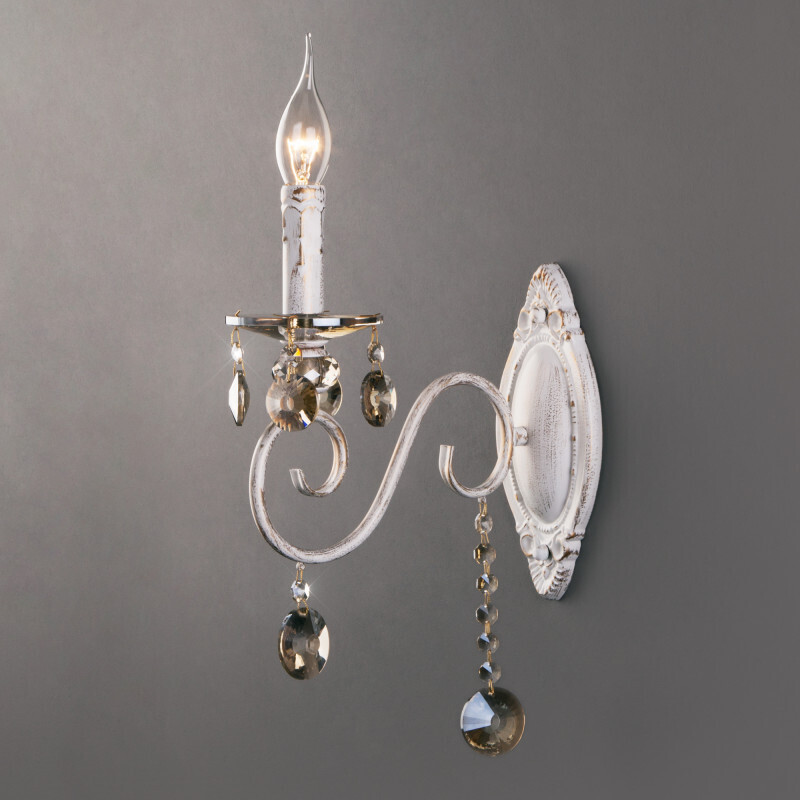 Бра Eurosvet 10104/1 белый с золотом/тонированный хрусталь Strotskis