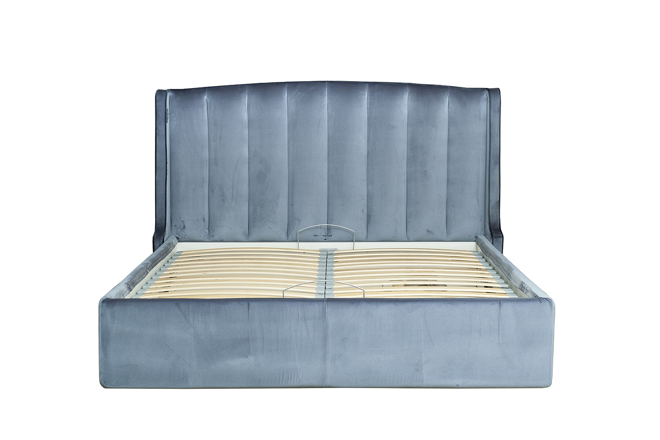 Кровать Odry c подъем.мех.вельвет синий Velv SIN 186*220*120 Garda Decor ODRY1К-160M-Velv SIN+Colt1006