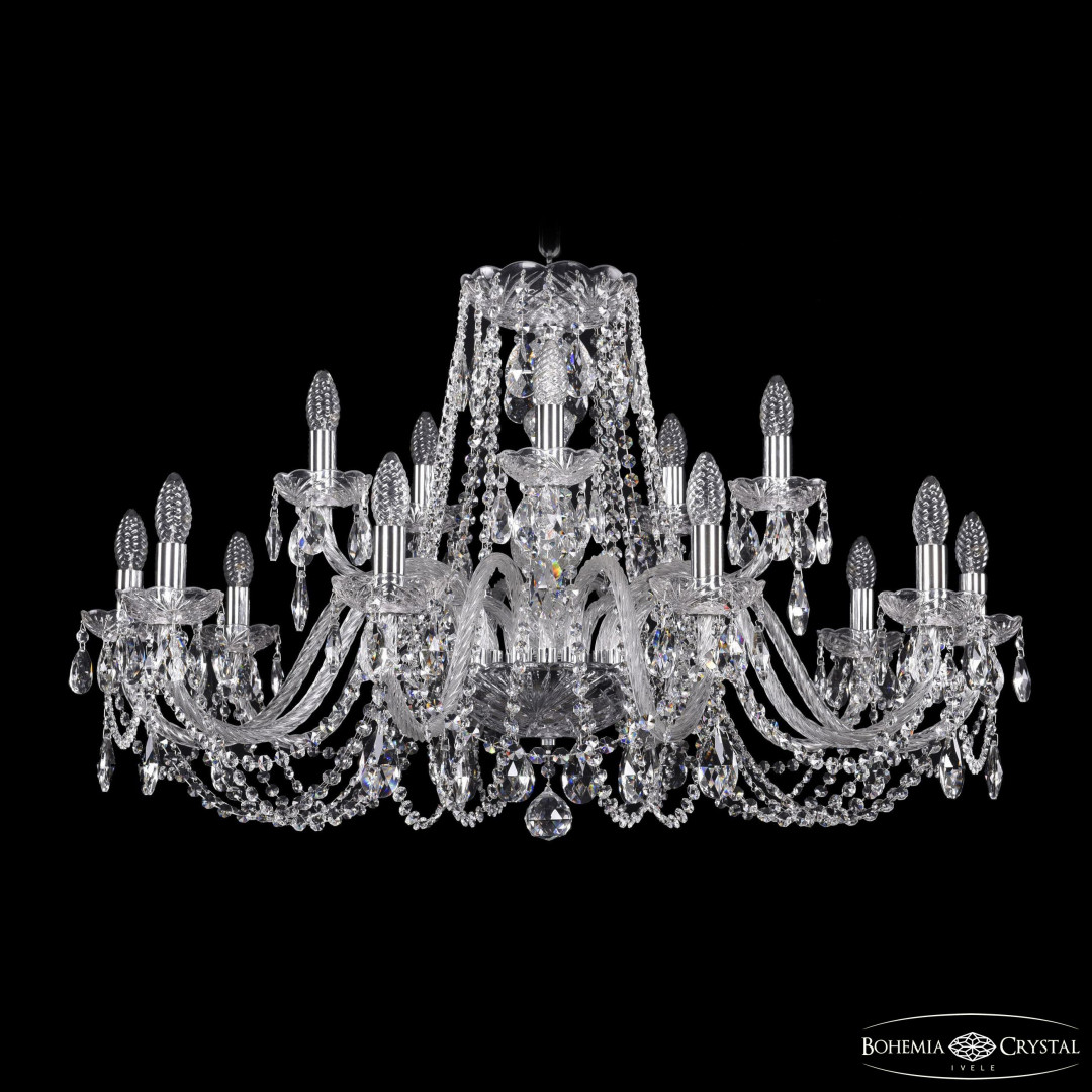 Люстра хрустальная 1402/10+5/360 Ni