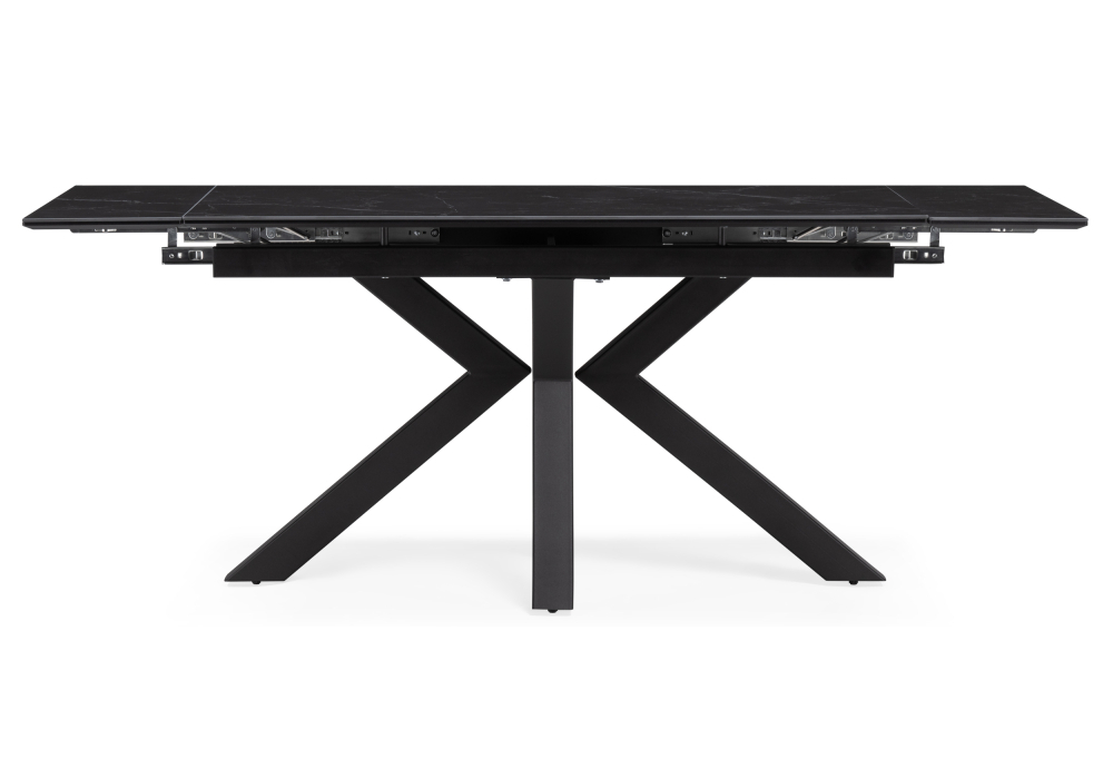 Стол Woodville Бронхольм 140(200)х80х77 черный мрамор / черный 532397