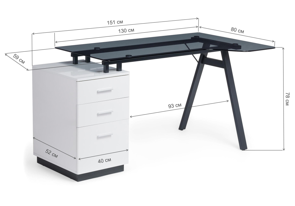 Офисная мебель Woodville Torvi white / black 11975